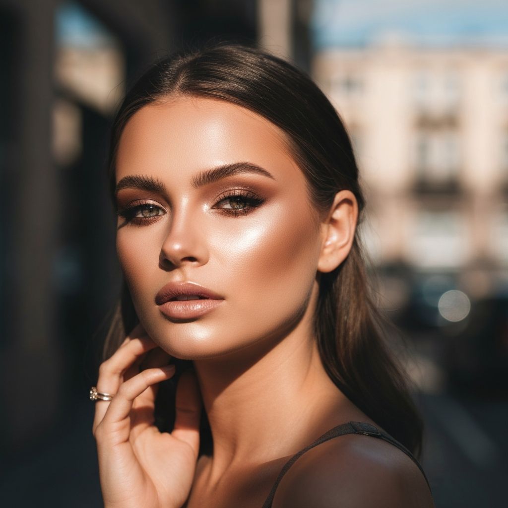 Daily glam makeup look